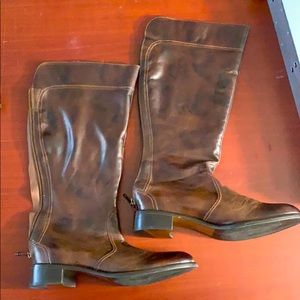 Brown leather knee-high boots Klub Nico
